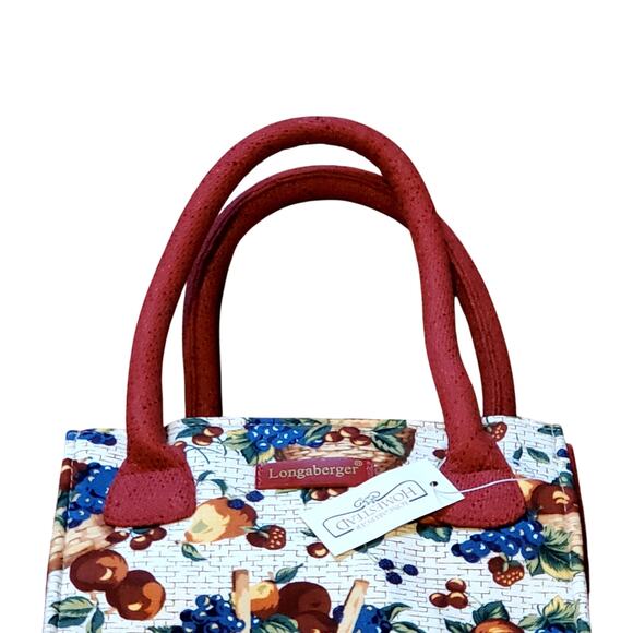 New Longaberger Homestead Collection Fruit Handbag Purse Tote Bag Small - Picture 10 of 11